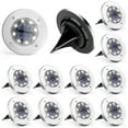 thumbnail image 1 of GIGALUMI 12 Pack Solar Ground Lights ,Outdoor 8 LED  Garden Lights Waterproof Landscape Lighting Solar Powered for Sidewalk Yard Lawn Patio Pathway Walkway Backyard Decor (White), 1 of 8