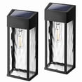 thumbnail image 1 of FKHouse 2 Pack Black Solar Outdoor Black Wall Light with LED Bulb, Dusk to Dawn & Waterproof for Patio, Garden, 1 of 8