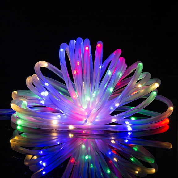 FKHouse 2 Pack Solar String Lights Outdoor Rope Lights with 100 LED Light Bulb,  Thanksgiving & Christmas Decoration (Multi-color)
