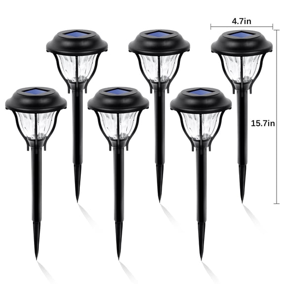 GIGALUMI Classic Solar Outdoor Garden Pathway LED Lights, 6 Pack