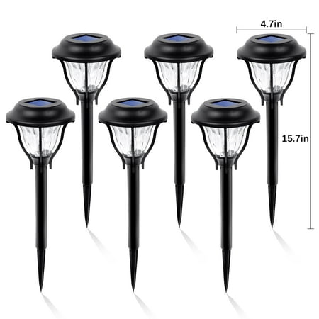 FKHouse Classic Solar Outdoor Garden Pathway LED Lights, 6 Pack