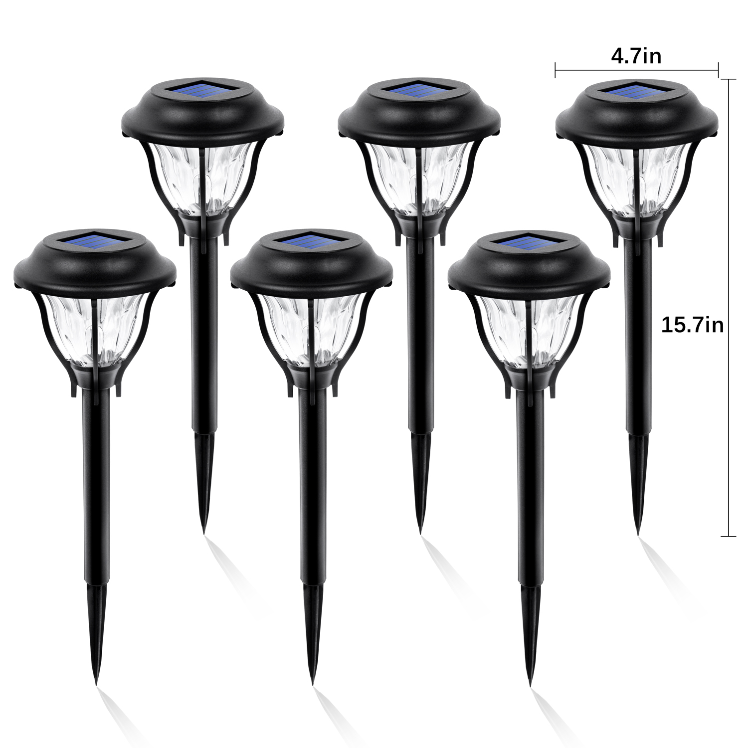 GIGALUMI Solar Lights Outdoor Garden Led Light Landscape/Pathway Lights Stainless Steel12 Pack