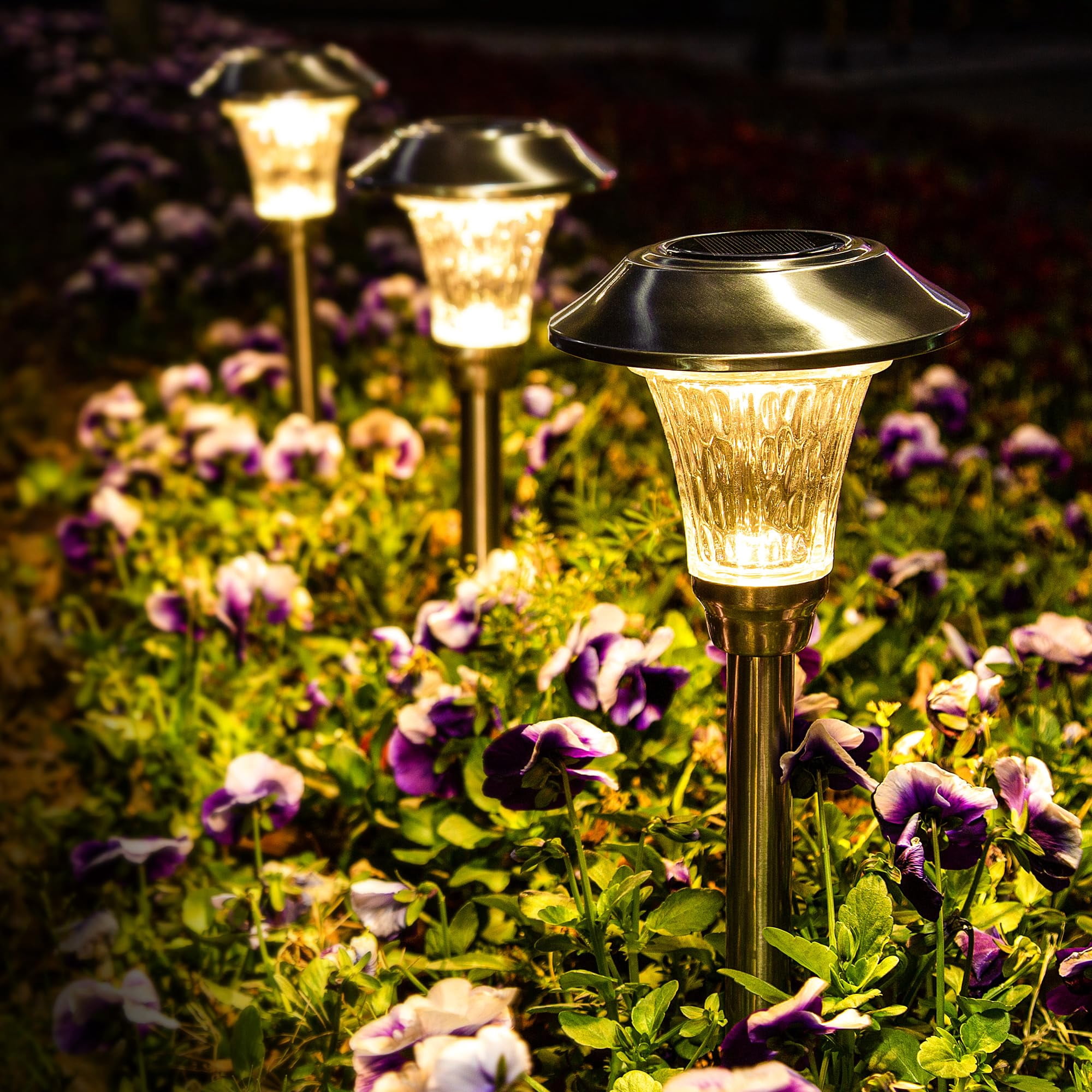 8 Pack Solar Garden Lights Outdoor Waterproof | Warm White LED Solar Lights For Pathway, Yard, Patio | Auto On/Off 2 thumbnail image