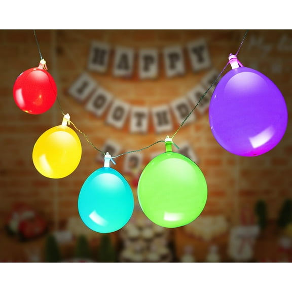 GIGALUMI LED Light Up Balloons String Lights, Premium Mixed-Colors Flashing Party string Lights, Battery powered, Ideal for Parties, Birthdays and Wedding Decorations, Fillable with Helium, Air