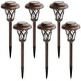 GIGALUMI Solar Lights Outdoor MMF7 6 Pack, Brown Solar Landscape Lights