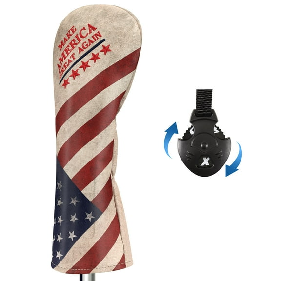 GIGAPOWER Golf Club Covers Putter Cover Golf Headcover for Fairway Wood Head Cover Elegant Embroidery Premium Leather with Interchangeable No. Tags 3 4 5 7 X