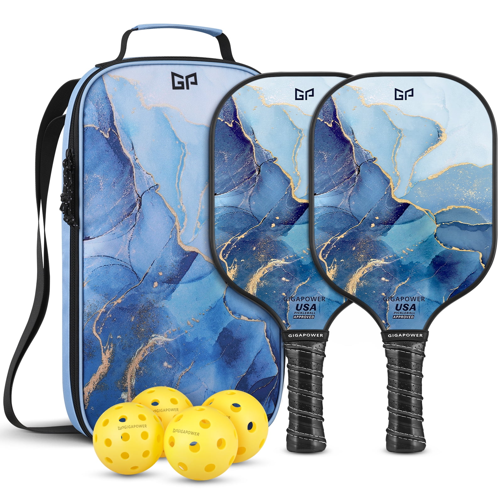 GIGAPOWER USAPA Approved Set of 2 Pickleball Paddles, Graphite Carbon