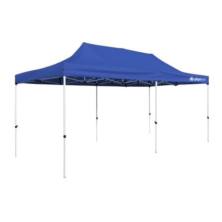 GIGATENT POP UP CANOPY 20 X 10 Powder Coated Steel Frame HEIGHT UP TO 130? HEAVY DUTY & WEATHERPROOF EASY SET UP BLUE