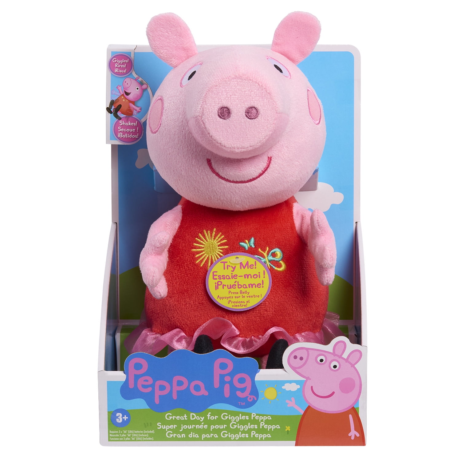 Peppa Pig Great Day for Giggles Peppa 9-inch Plush with Sound Baby and ...