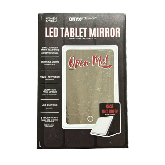 Onyx Professional 9" Handheld Makeup Mirror with Foldable Design, White