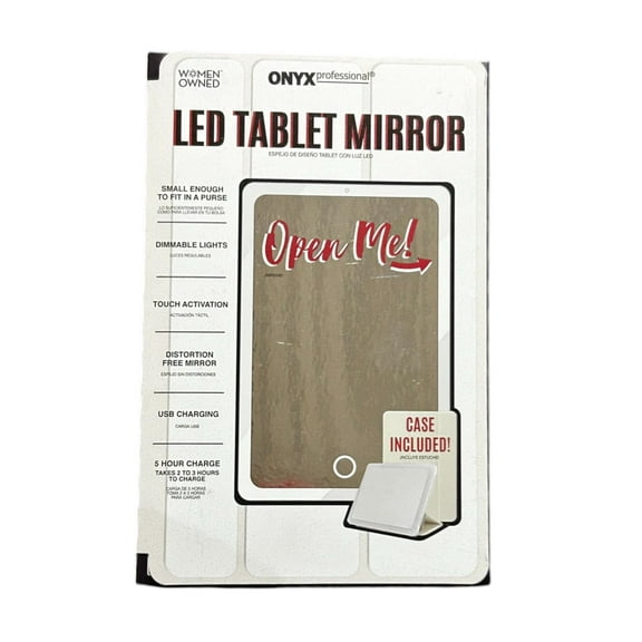 Onyx Professional 9-Inch Handheld Makeup Mirror with Foldable Design, White