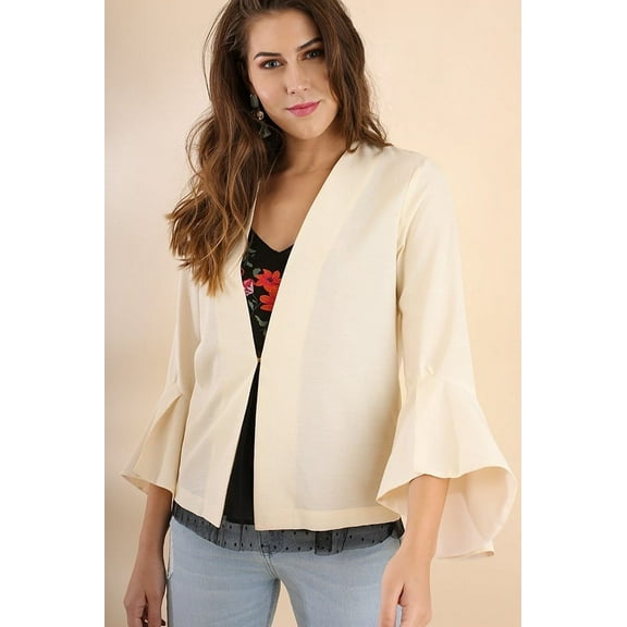 GIGIO Bell Sleeve Light Jacket with Hook & Eye Closure