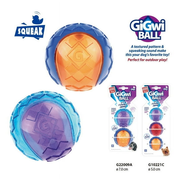 GIGWI Pet Toys G-Ball Toys S / M / L Series Transparent Interactive Dog Ball Toy for Dogs Bite Resistance Elasticity Dog Toy