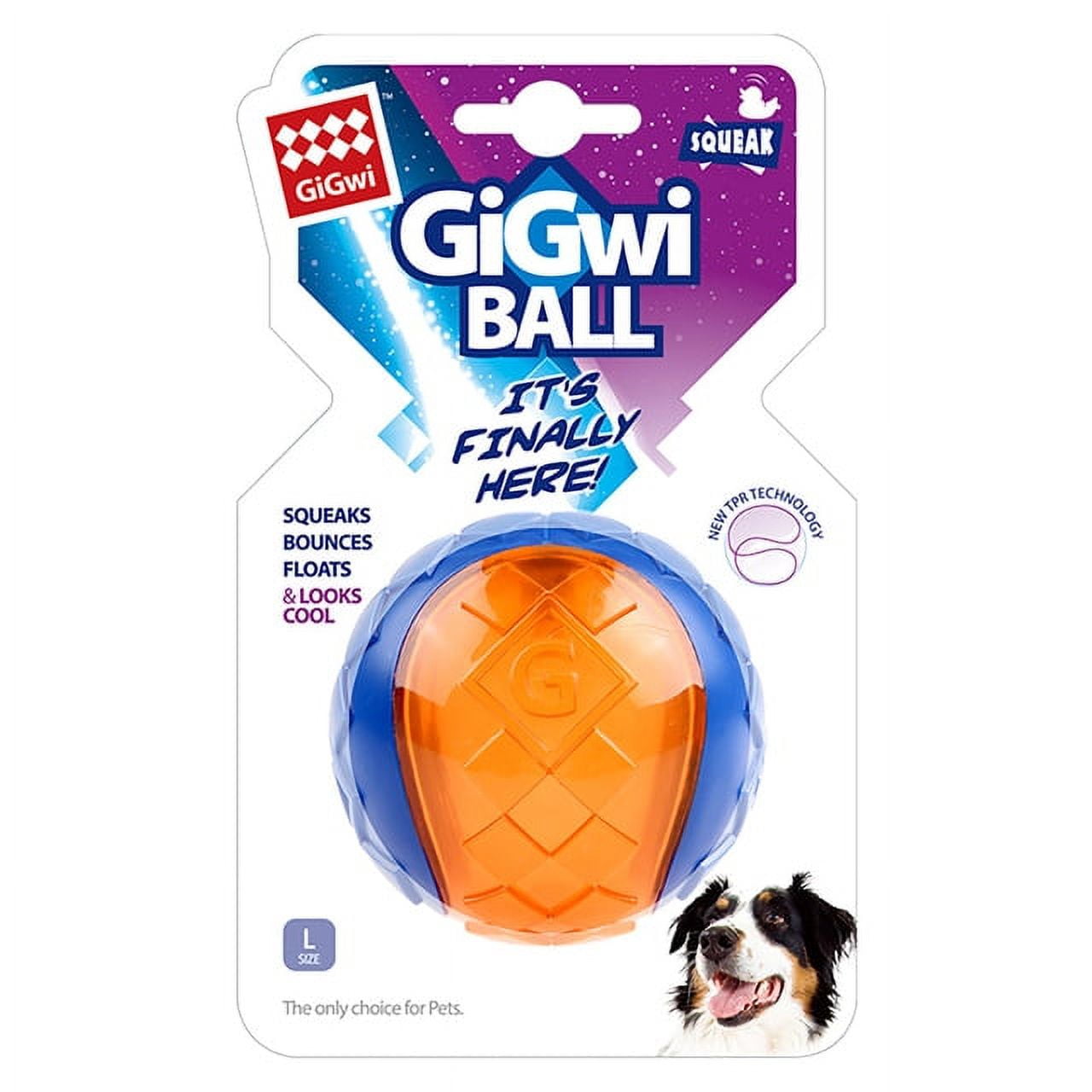GIGWI Pet Toy Interactive, Bite Resistant, Elastic Dog Ball with