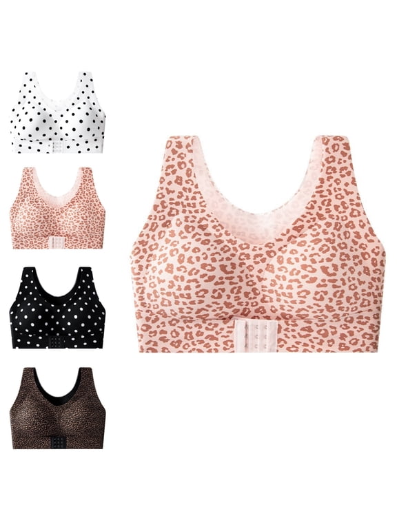 Posture Corrector for Women Front Closure Crossback Wireless Bra Seamless Full Coverage Push Up Bralettes