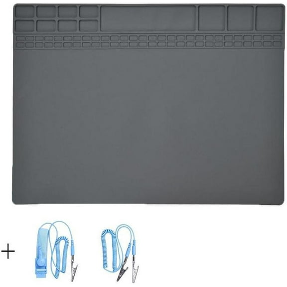 GIIZHMY Anti-Static Mat ESD Safe for Electronics, 15.9 x 12 Grey
