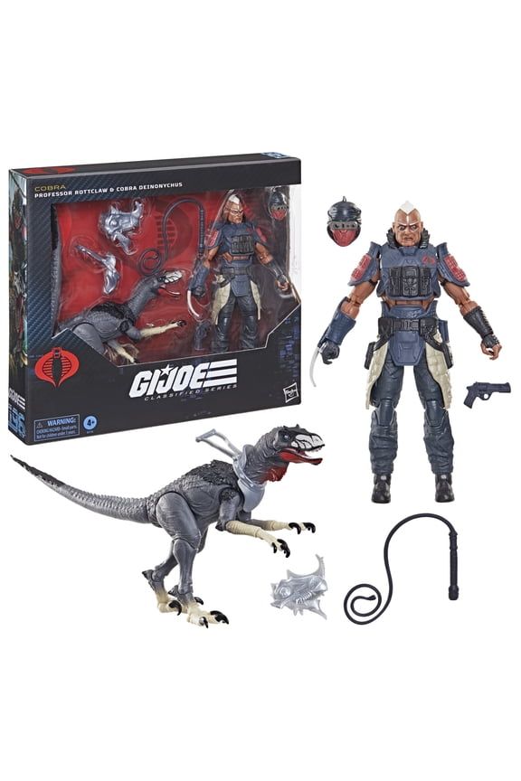Classified Series 196, Professor Rottclaw & Cobra Deinonychus, 6 Inch Action Figure and Dinosaur