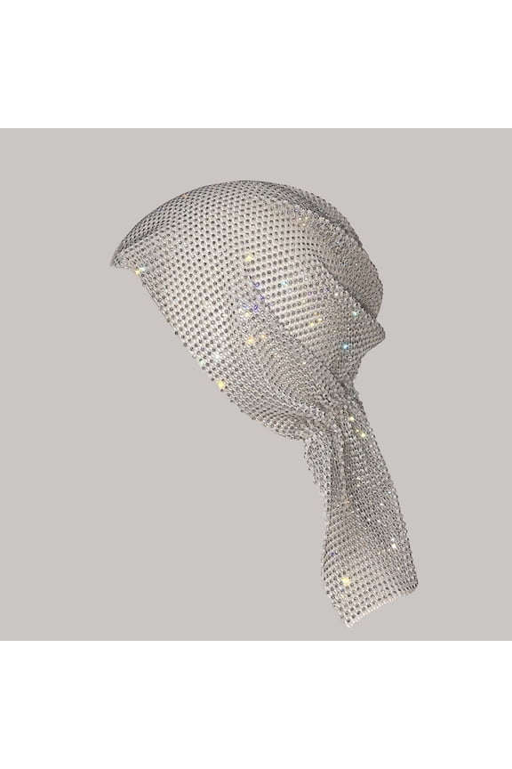 Under $10 Rhinestone Fishnet Head Scarf for Women Sales 2026 Sparkly Beaded Mesh Tie Back Head Wrap Sheer Bandana Nightclub Rave Festival Party Fashion See Through Head Cover