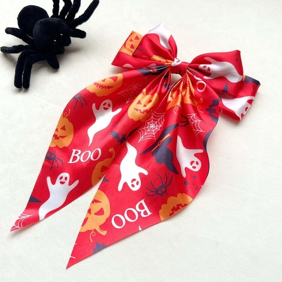 GIJNRIUIUA Under $5 Bow Hair Accessories 2026 Summer Sales Halloween Hair Bows Clips Cute Pumpkin Hair Clips Ribbon Bow Hair Barrettes Large Bowknot Witch Clips for Women Girls Party Hair Ac