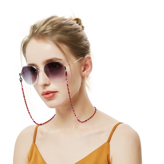 GIJNRIUIUA Under $5 Colorful Woven Eyeglass Chain Sunglasses Strap Holder Reading Glasses Retainer Around Neck Glasses Chain Lanyard Eyewear Retainer Accessory Chain