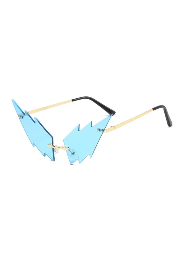 Under $5 Irregular Party Sunglasses for Women Colorful Transparent Novelty Party Sun Glasses Festival Rave Club Photo Booth Eyewear Rimless Frameless