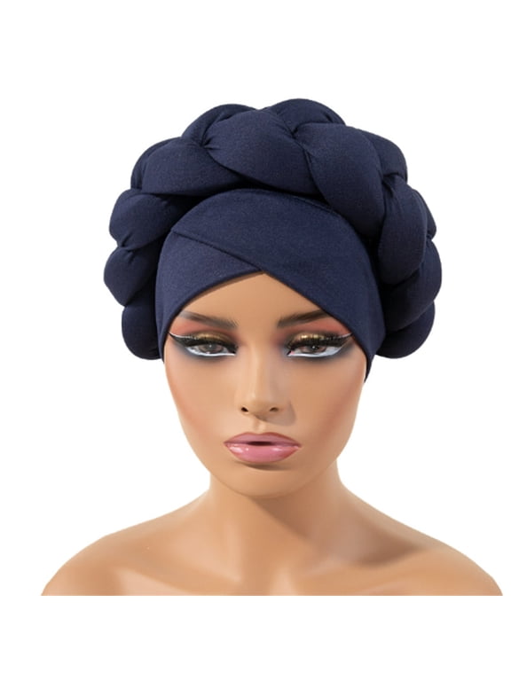 Under $5 Women Hijab Undercap Sales 2026 Boho Braided Turban Hat African Turbans for Women Headwraps for Black Women Braid Silky Turban Hats
