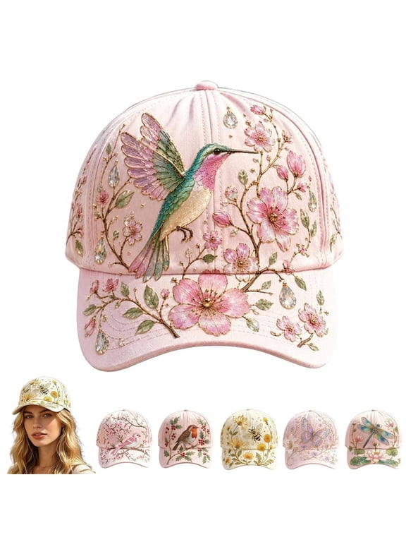 Garden Morning Cap for Women Under $5 2026 Summer Sales Floral Print Vintage Washed Baseball Cap for Women Colorful Flower Pattern Hat Adjustable Lightweight Casual Fashion Sun Hat Yellow