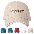 thumbnail image 1 of GIJNRIUIUA Sun Protection Baseball Cap Under $5 Sales Today Washed Cotton Baseball Cap for Women Heart Row Embroidery Adjustable Dad Hat Vintage Ripped Sun Hat White Cowboy Hat One Size, 1 of 3