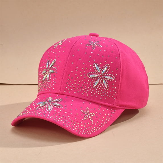 GIJNRIUIUA Trucker Hat Men Under $5 Sales Today Sequins Baseball Cap Bling Adjustable Soft Cotton Lightweight Summer Outdoor Casual Fashion Sun Hat Hot Pink Bucket Hats One Size