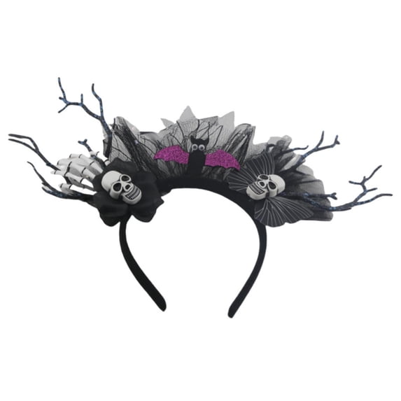 GIJNRIUIUA Under $5 Cute Headbands for Women Sales 2026 Halloween Headband Black Flower Hair Hairband Headpiece Headwear for Women Girl Decor