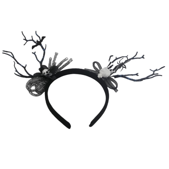 GIJNRIUIUA Under $5 Festival Party Headbands Summer Sales Halloween Headband Black Flower Hair Hairband Headpiece Headwear for Women Girl Decor