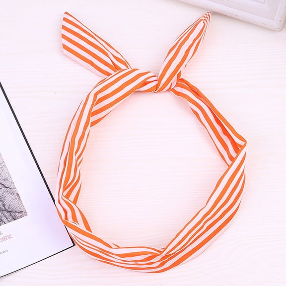 GIJNRIUIUA Under $5 Headbands Summer Sales Paisley Rockabilly Wired Headband Polka Dot Tartan Retro Scarf Wire Hair Band
