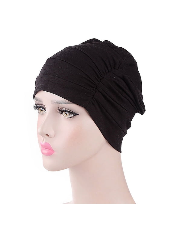 Under $5 Hijab Cap Sales Today Women's Solid Cotton Pullover Head Hat Sleeping Hat Chemotherapy Hat Bottom Hat Muslim Hat