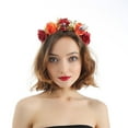 thumbnail image 1 of GIJNRIUIUA Under $5 Hot Sales Floral Headband Women Black Red Rose Flower Crown Hair Hoop Halloween Flower Accessory Headpiece, 1 of 3