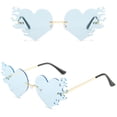 thumbnail image 1 of GIJNRIUIUA Under $5 Polarized Heart Shaped Sunglasses Sun Glasses for Driving Traveling Outfit Light Blue Frame, 1 of 4