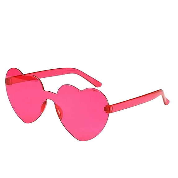 GIJNRIUIUA Under $5 Polarized Heart Sunglasses for Women Sun Glasses for Driving Traveling Outfit Hot Pink Frame