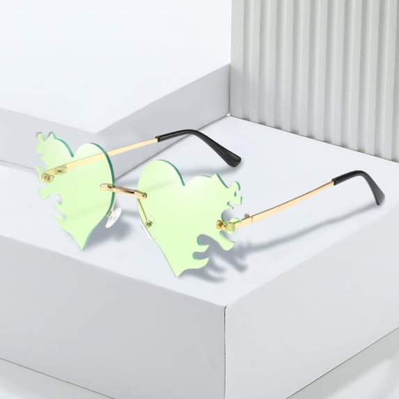 GIJNRIUIUA Under $5 Polarized Heart Sunglasses for Women Sun Glasses for Driving Traveling Outfit Metal Frame