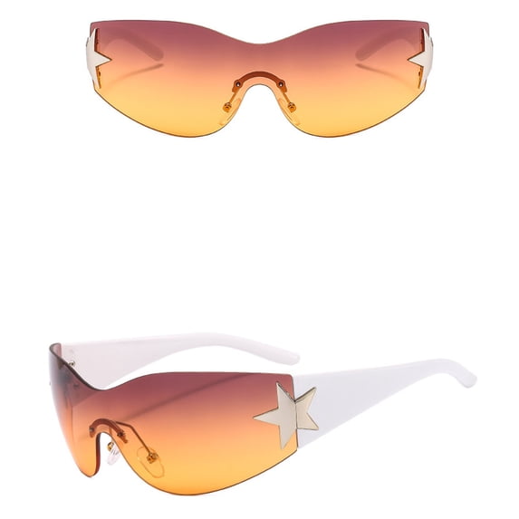 GIJNRIUIUA Under $5 Polarized Sports Sunglasses UV400 Protection Glasses Wrap Around Goggles for Driving Fishing Orange Frame