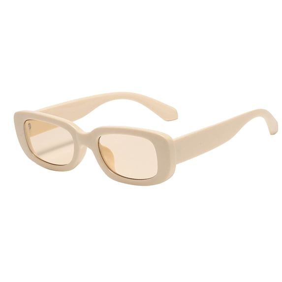 GIJNRIUIUA Under $5 Retro Rectangle Shades Sun Glasses Fashion 90s Shades Vintage Y2K Sun Glasses Beige Frame