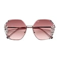 thumbnail image 1 of GIJNRIUIUA Under $5 Retro Rectangular Polarized Sunglasses for Women Men Trendy Oversized Classic Square Shades Protection Red Frame, 1 of 2