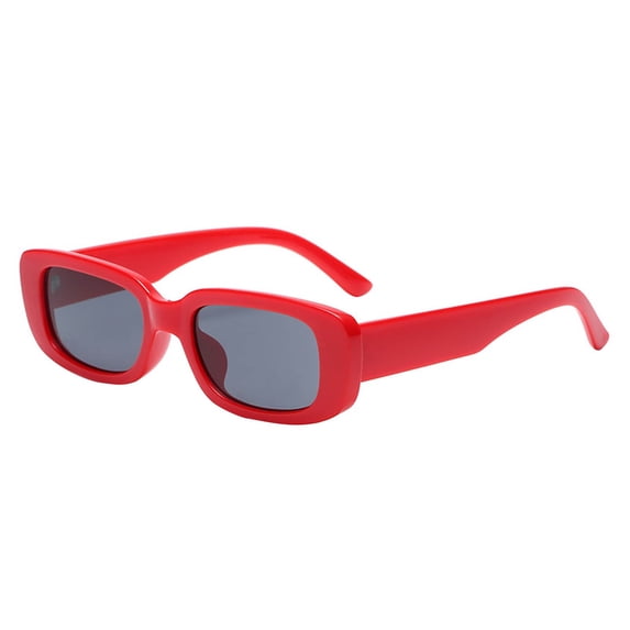 GIJNRIUIUA Under $5 Retro Rectangular Sunglasses for Women Sun Glasses for Driving Traveling Outfit Red Frame
