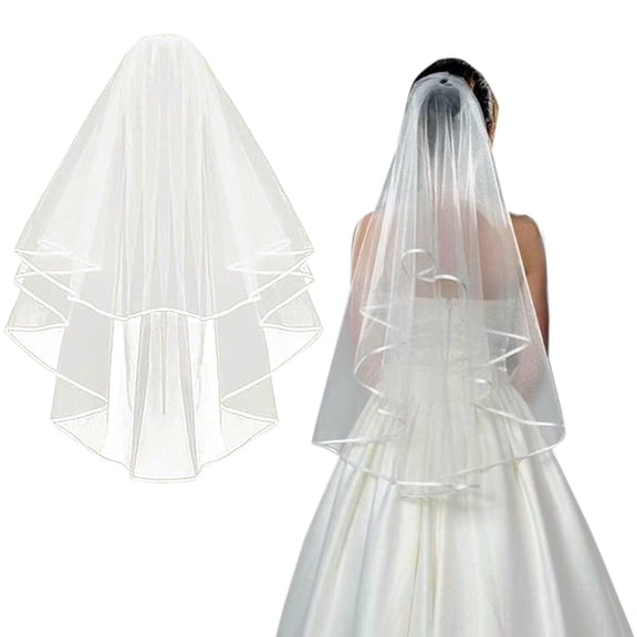 GIJNRIUIUA Under $5 Sales Today Bridal Wedding Veil Women's Simple Short Wedding for Brides with Comb for Brides Shower Hen Do Night Party
