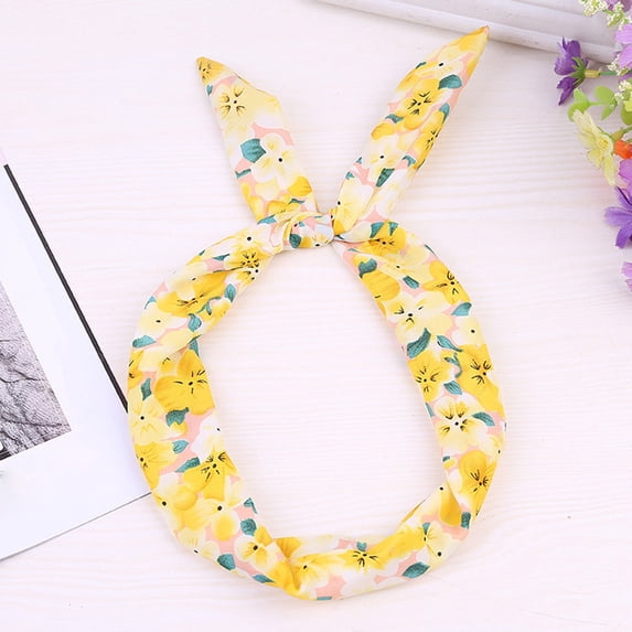 GIJNRIUIUA Under $5 Soft Headbands for Women Summer Sales Paisley Rockabilly Wired Headband Polka Dot Tartan Retro Scarf Wire Hair Band