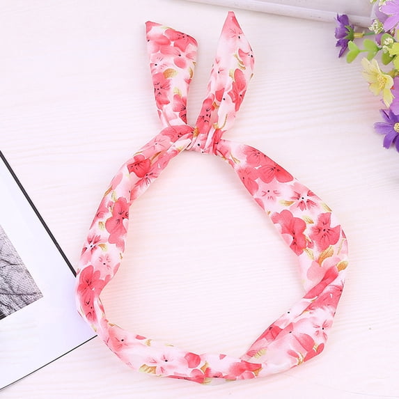 GIJNRIUIUA Under $5 Wide Headbands 2026 Summer Sales Paisley Rockabilly Wired Headband Polka Dot Tartan Retro Scarf Wire Hair Band