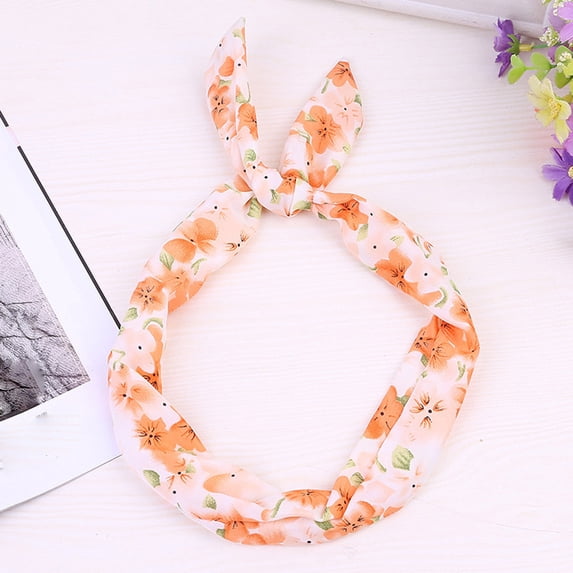 GIJNRIUIUA Under $5 Wide Headbands for Women Sales Today Paisley Rockabilly Wired Headband Polka Dot Tartan Retro Scarf Wire Hair Band