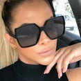thumbnail image 1 of GIJNRIUIUA Under $5 Women's Square Aviator Sunglasses Trendy Classic Retro Sun Glasses Womens UV Protection for Driving Black Frame, 1 of 5