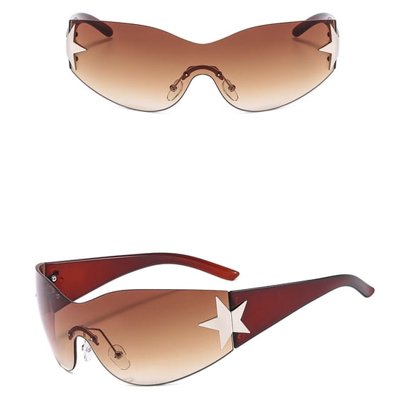 GIJNRIUIUA Under $5 Wrap Around Sunglasses Polarized Sports Glasses for Cycling Fishing Sunglasses UV400 Protection Coffee Frame