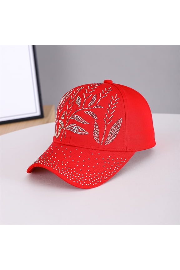 Womens Baseball Hat Under $5 Rhinestone Baseball Cap for Women Iridescent Crystal Floral Bling Curved Brim ALightweight Breathable Summer Outdoor Travel Garden Casual Fashion Sun Hat