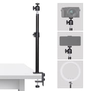 GIJUANRING Tabletop C-Clamp Mount Arm, 41cm/16.14in-64cm/25.19in Adjustable Photography Desk Light Stand with 1/4" Screw Ball Head