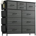 thumbnail image 1 of GIKPAL Fabric Dresser with Wood Top, Storage Tower for Bedroom & Closet, Black, 1 of 11